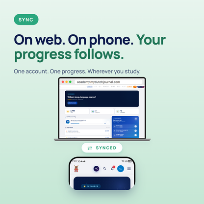 Your Dutch progress syncs across web and phone